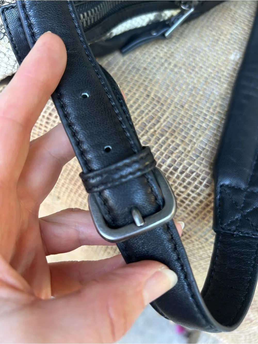 Ash leather backpack